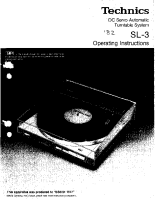 Technics - SL-3 - Owners manual 